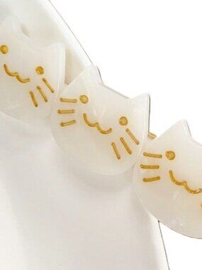 Cat Trio Alligator Clip White New